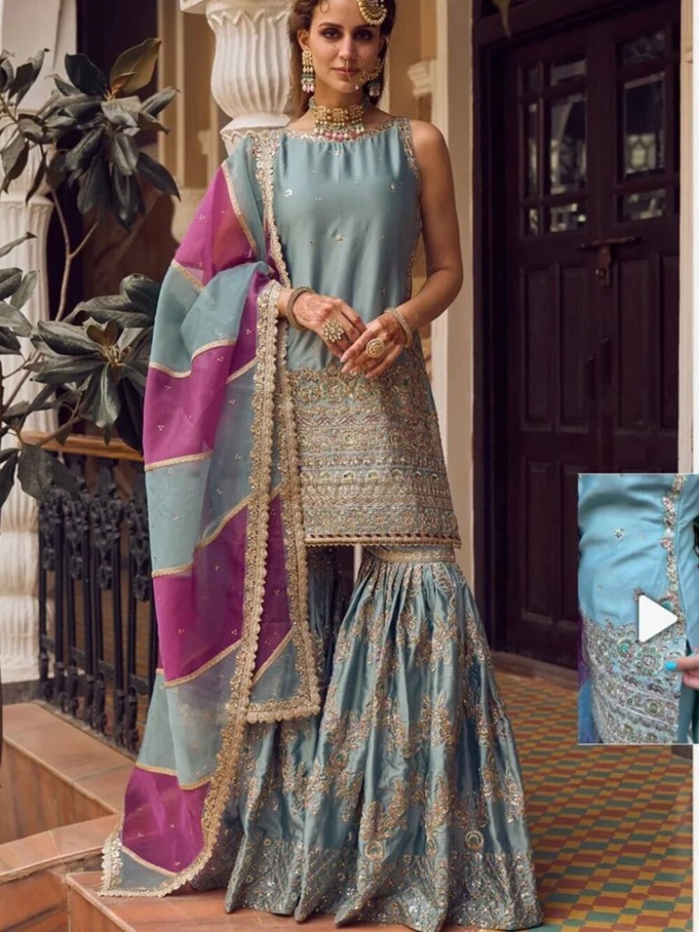 Blue gharara/sharara from Lashkaraa